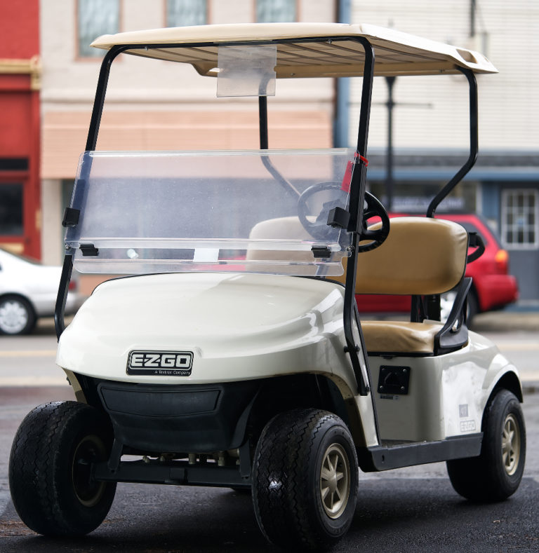 2014 EZGO T48 Electric White Golf Cart Buckeye Pro Golf Carts